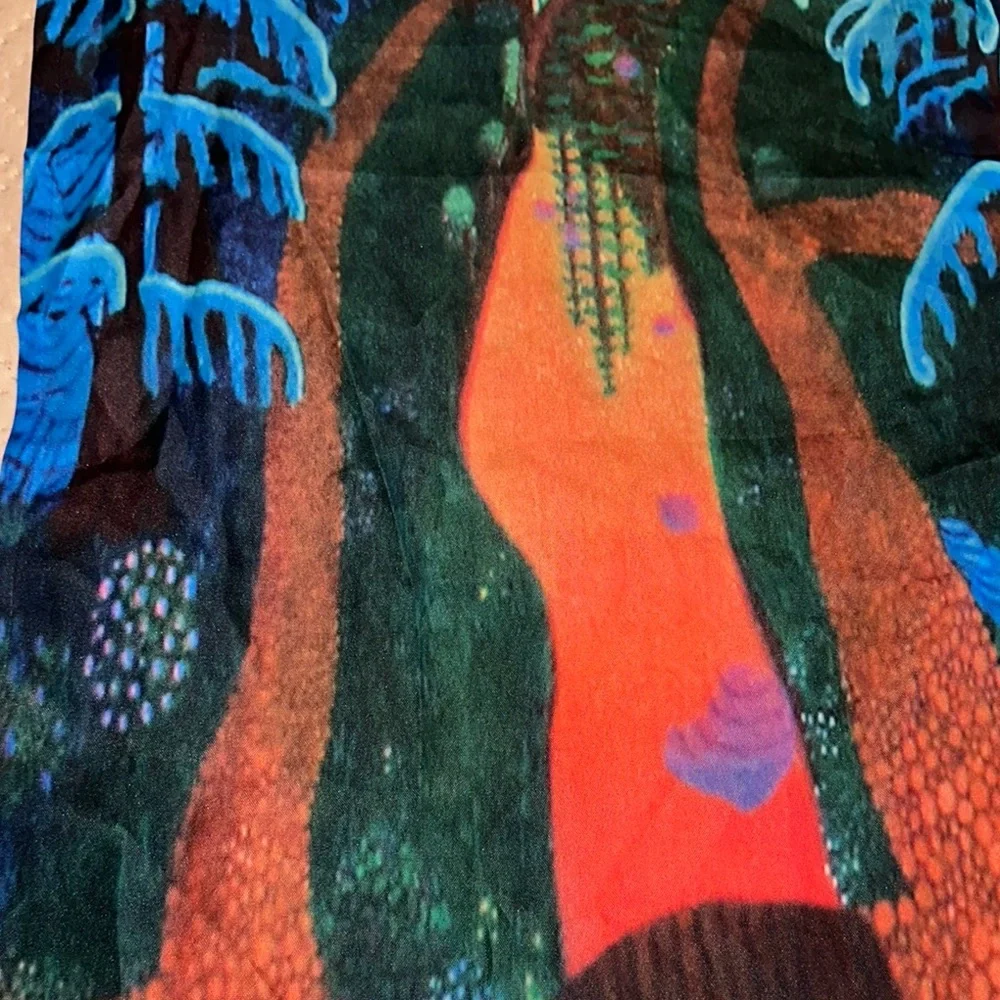 Vibrant Forest Shower Curtain Autistic Artist Art Tapestry Wall Decor NEW